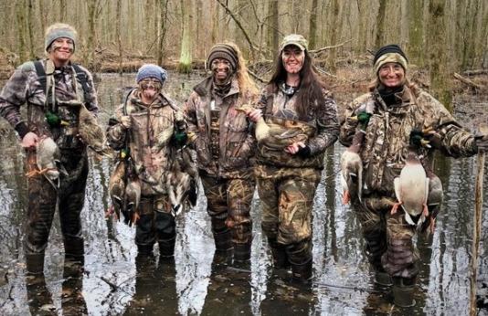 five female duck hunters